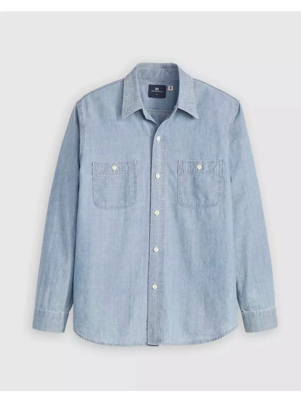 New Levi's S Blue Tab Work Shirt Light Wash Light Chambray Japanese Fabric Small